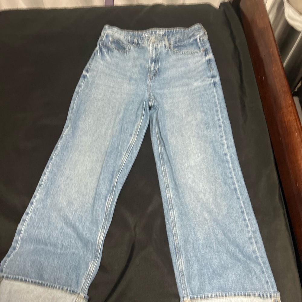 Old Navy Sky-High Wide-Leg Jeans in Light Blue